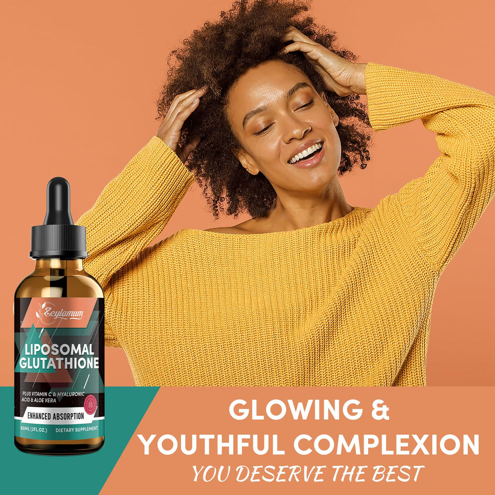 Zeylamum glass bottle with amber tint showcases premium glutathione formula.
