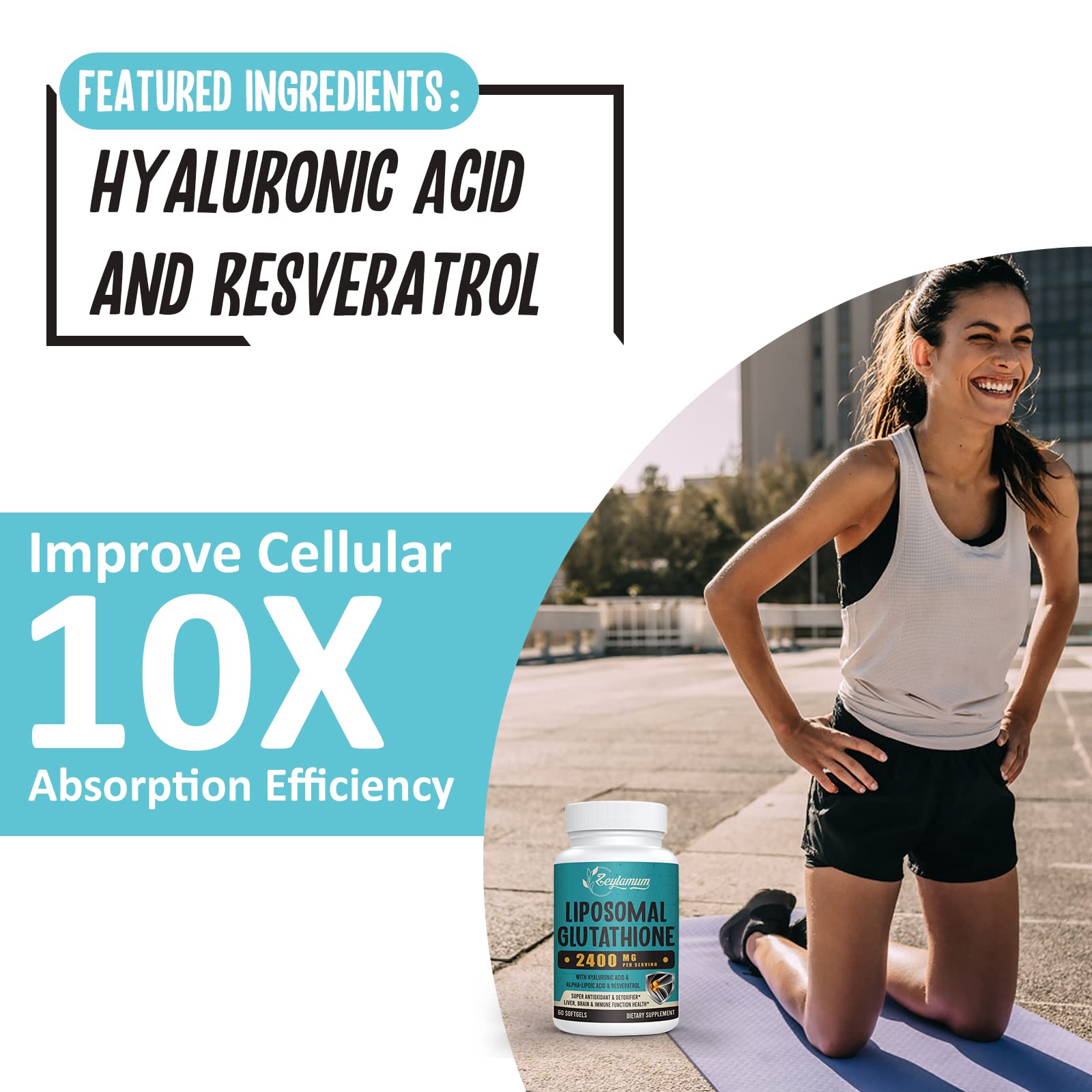 Zeylamum glutathione precursor blend depicts amino acids supporting glutathione production.