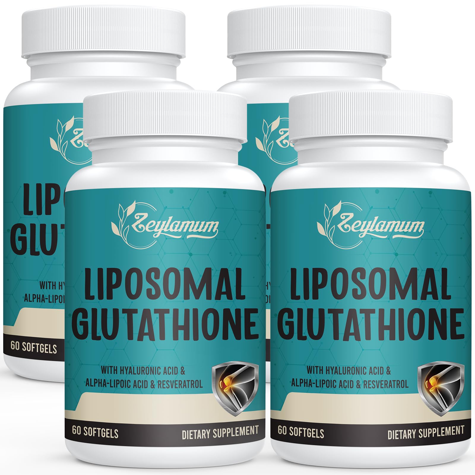 Zeylamum liposomal glutathione softgels bottle shows daily antioxidant support.