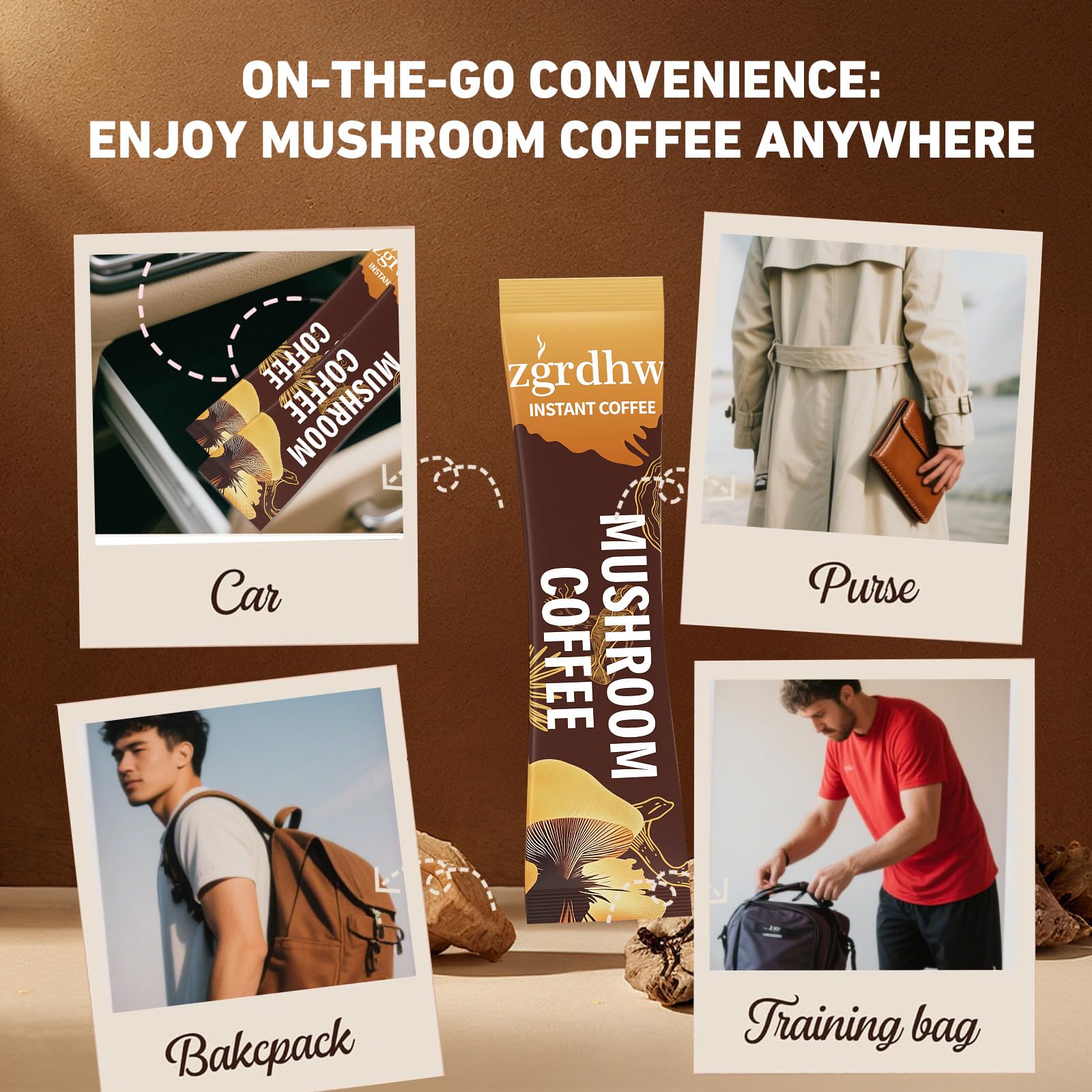 ZGRDHW Mushroom Coffee cup serving shows instant-dissolve convenience