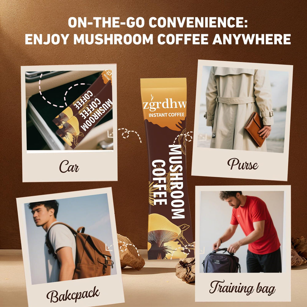 ZGRDHW Mushroom Coffee cup serving shows instant-dissolve convenience