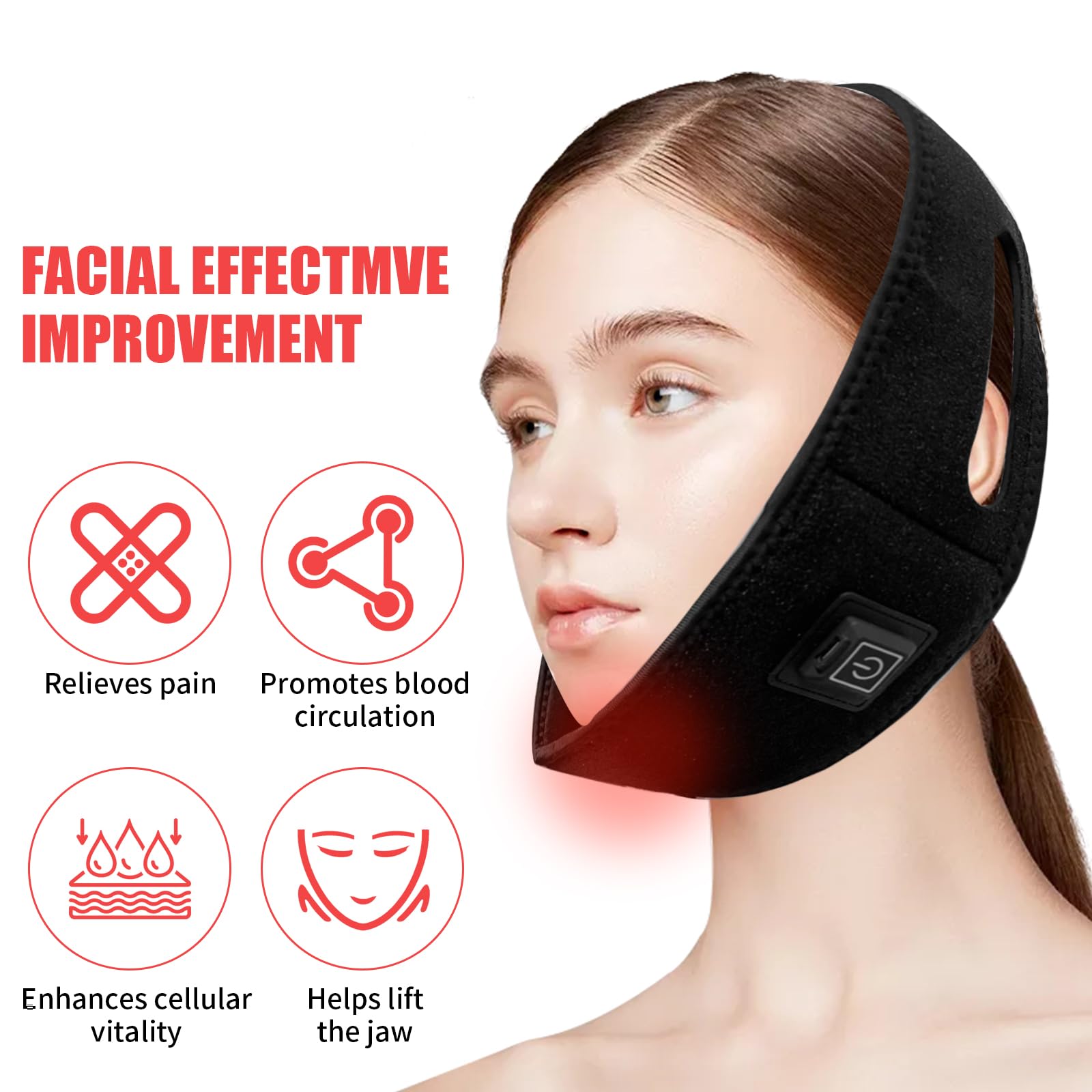 Zhanghe red light therapy belt on hand and wrist for comfort.