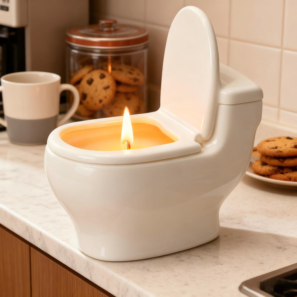 Zhanghe toilet-shaped candle with jasmine aroma for playful bathroom ambiance.