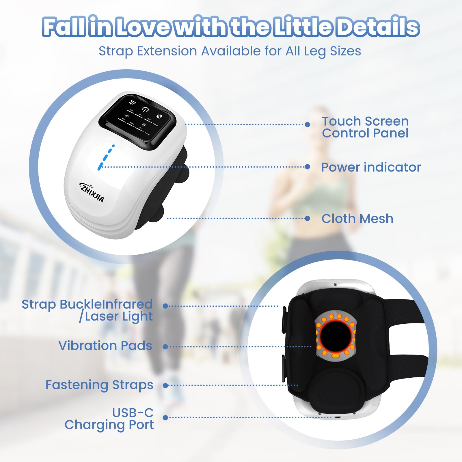 ZHIXJIA knee massager heat levels provide customizable warmth