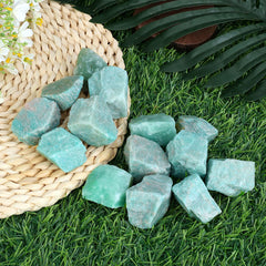 ZHIYUXI Amazonite rough crystal, 2-inch size, ideal for tumbling and jewelry projects.