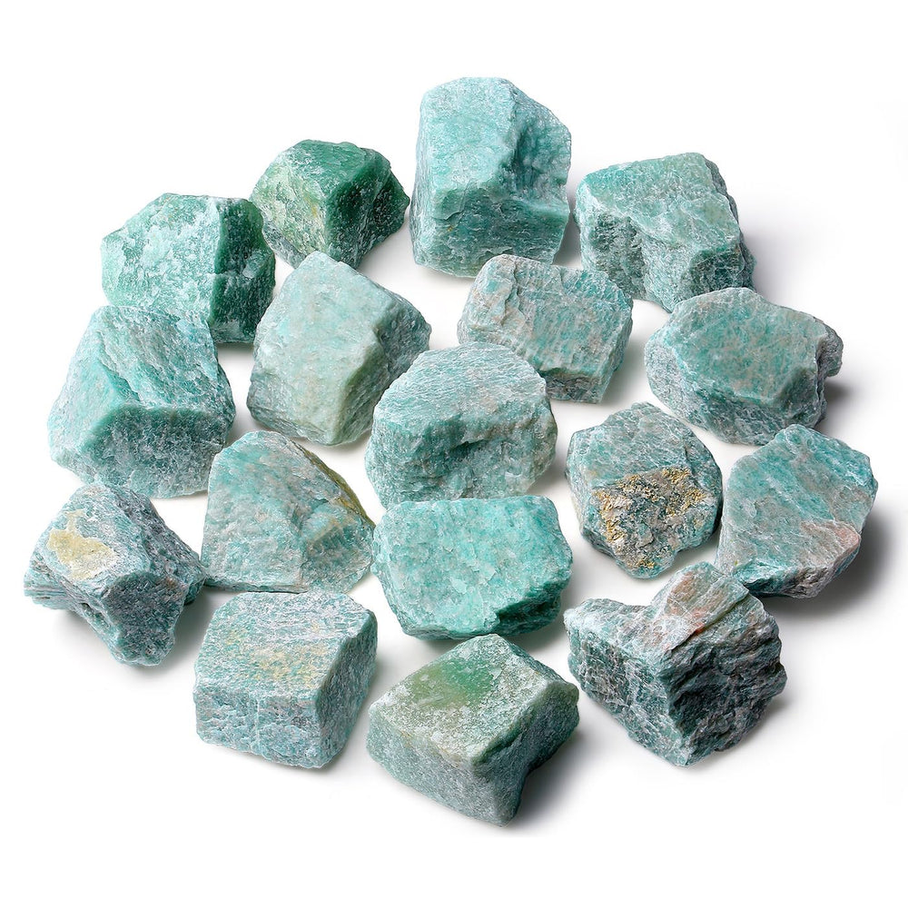 ZHIYUXI Amazonite rough stones in a 1lb bag for meditation and decor.