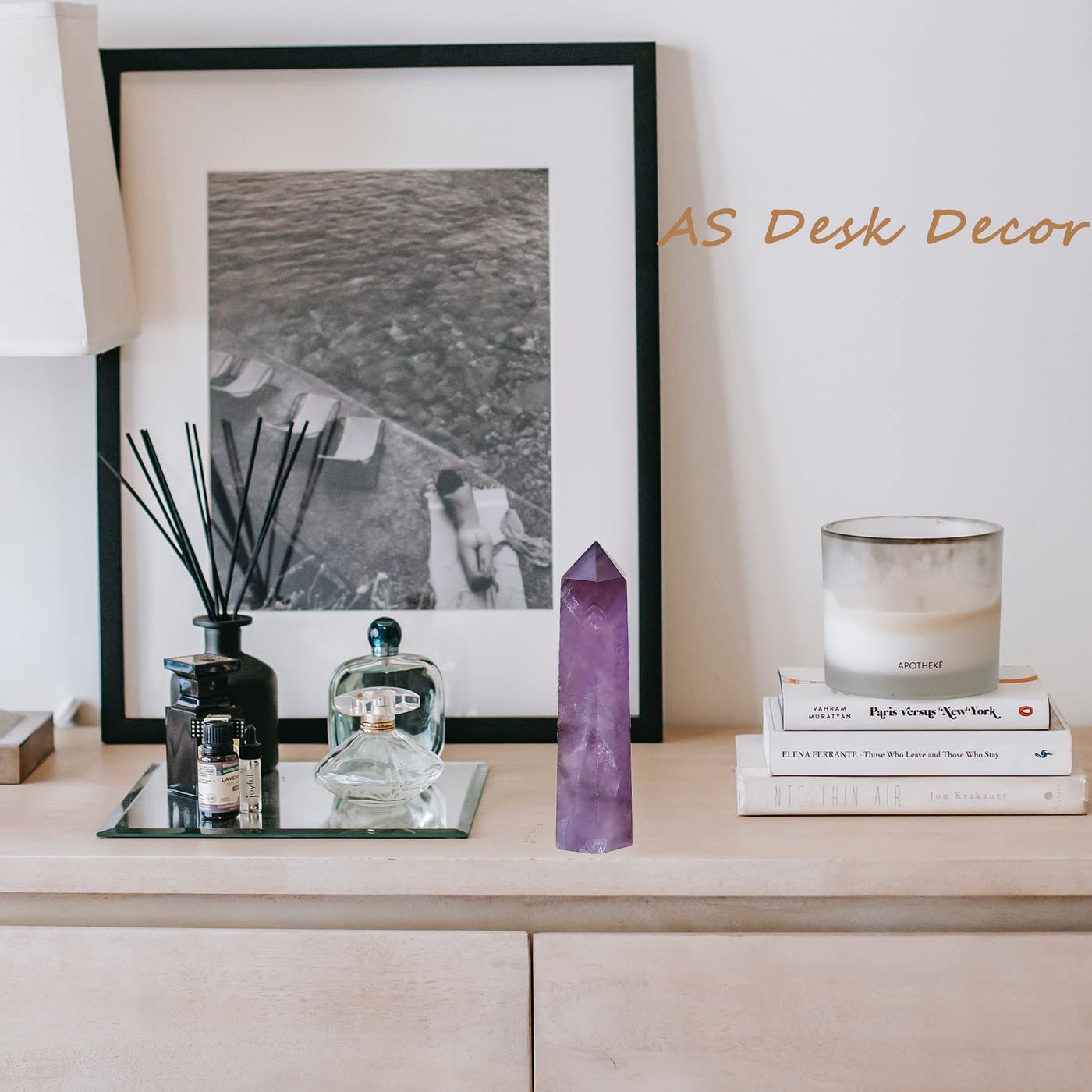 ZHIYUXI amethyst crystal decor on a shelf adds natural elegance