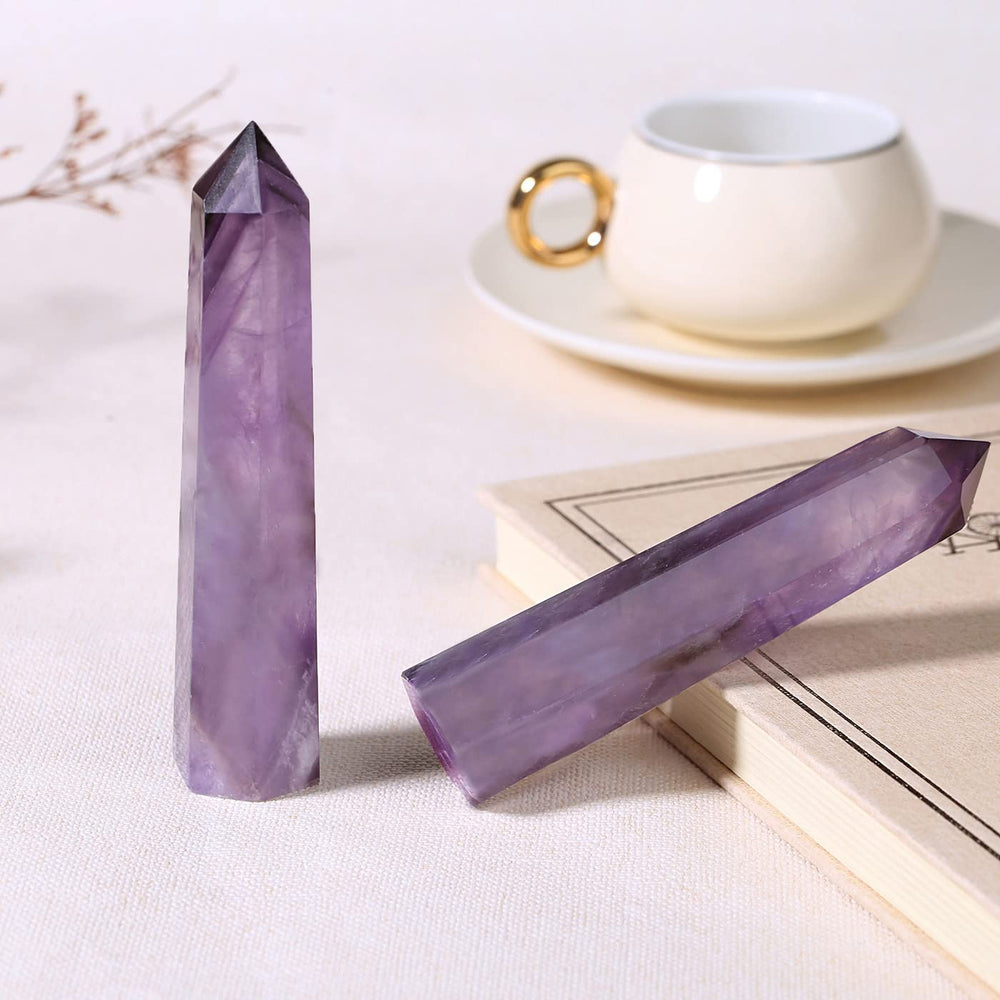 ZHIYUXI amethyst crystal wand on meditation altar promoting serenity