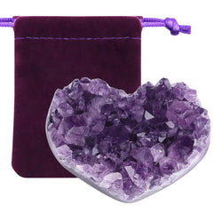 ZHIYUXI amethyst heart geode cluster for meditation spaces and calming ambiance.