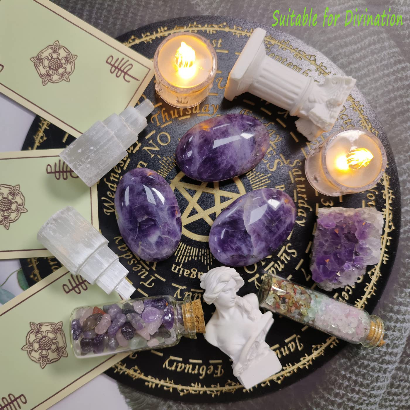 ZHIYUXI amethyst meditation tool, small palm stone for focus during mindfulness practices.