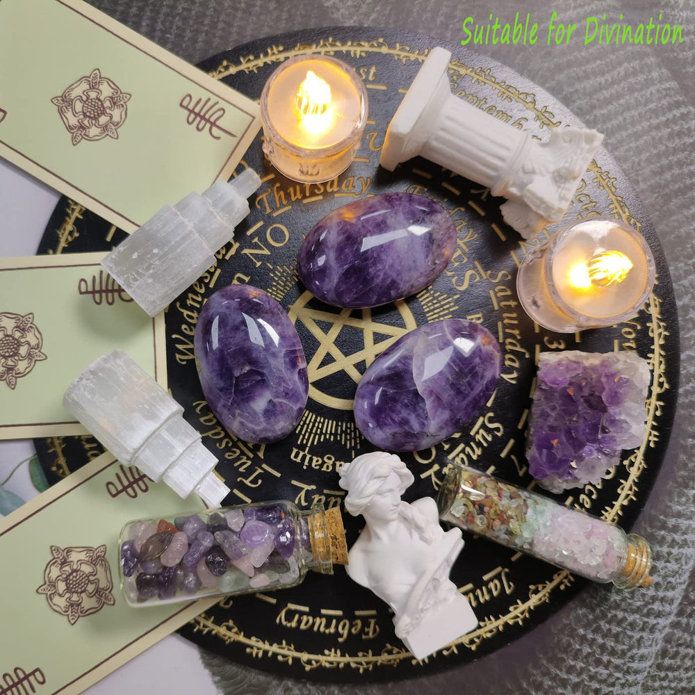 ZHIYUXI amethyst meditation tool, small palm stone for focus during mindfulness practices.