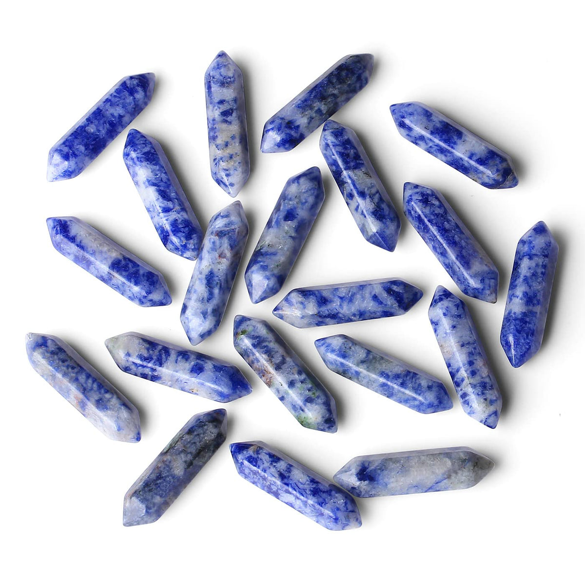 ZHIYUXI blue white sodalite wand in box, ideal for gifting and decor