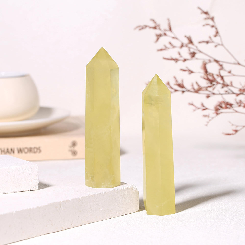 ZHIYUXI Citrine wand displayed on an altar for ambiance