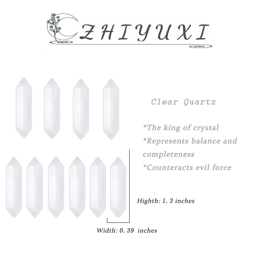 ZHIYUXI Clear Quartz wand on a bedside shelf enhancing tranquil decor