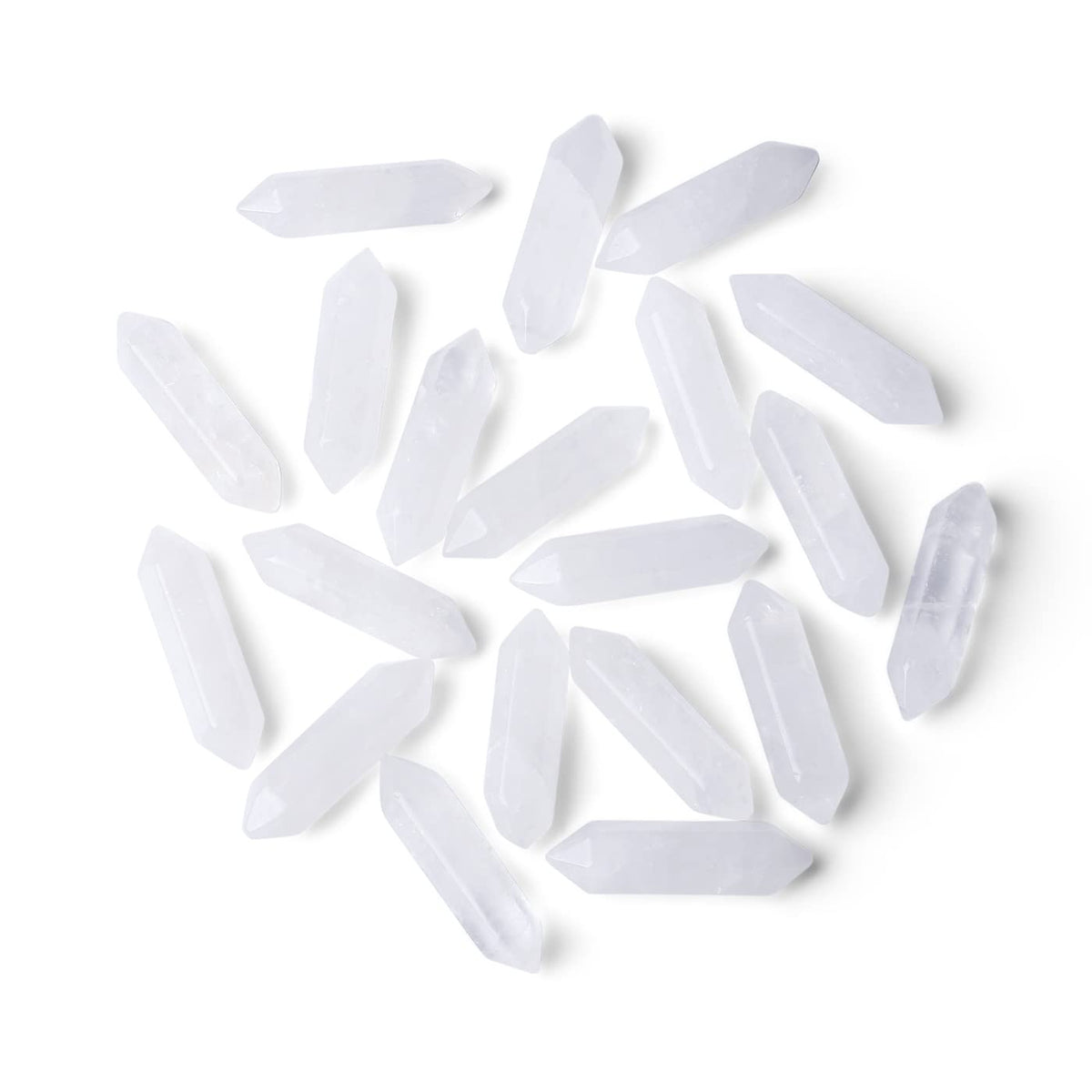ZHIYUXI Clear Quartz wand set close-up showing smooth points for meditation and focus