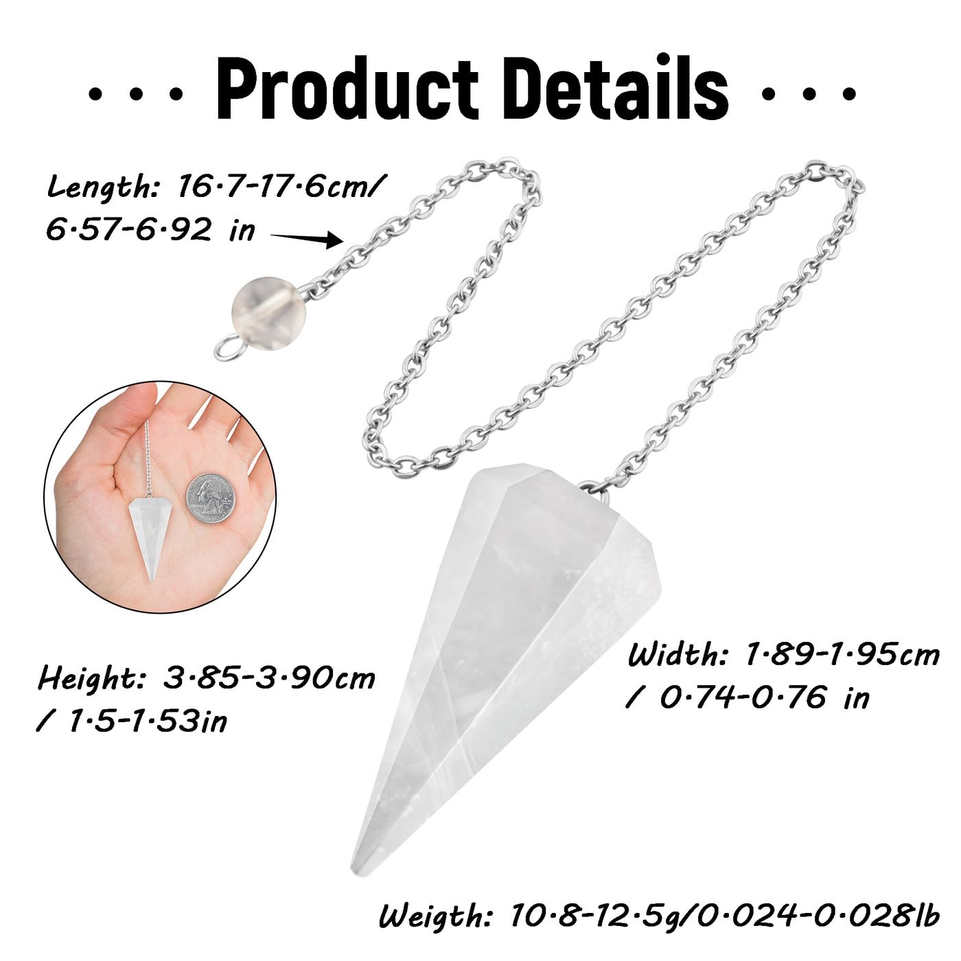 ZHIYUXI crystal pendulum for divination and meditation use.