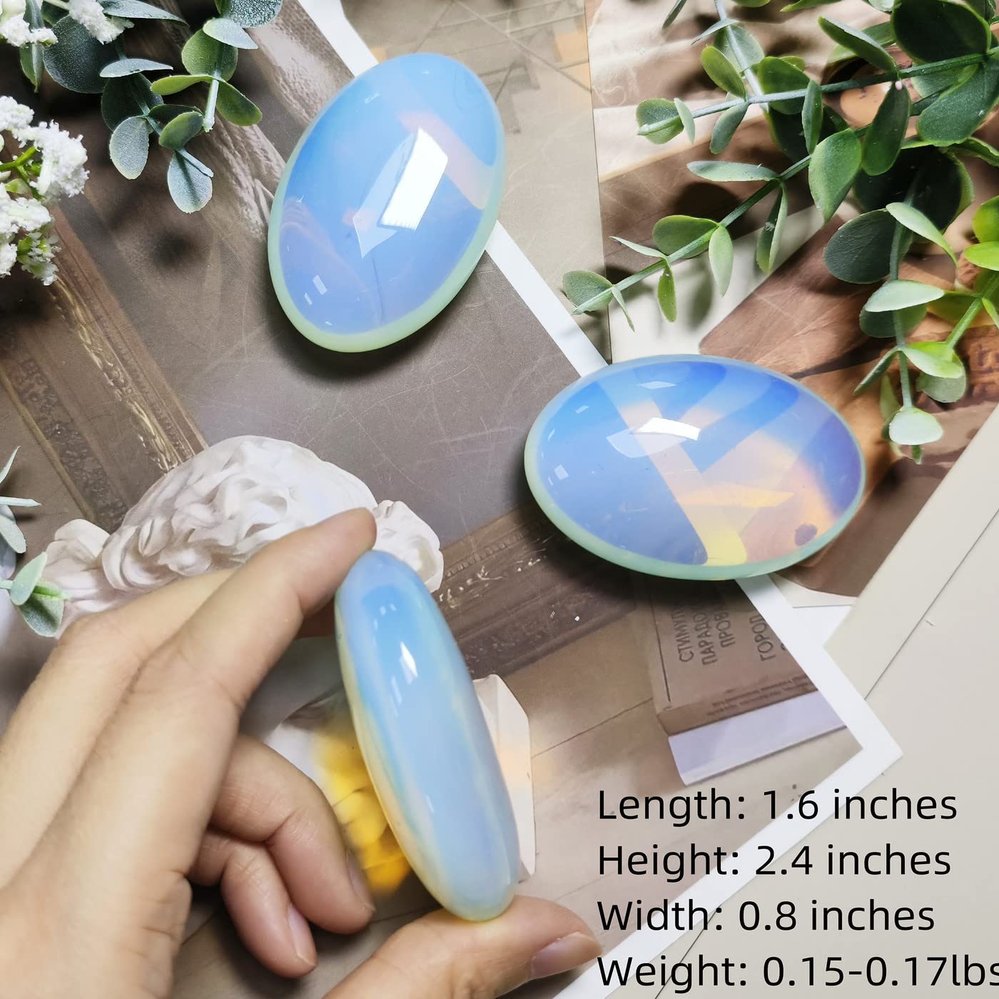 ZHIYUXI Opalite decor crystal beside a bed or desk.
