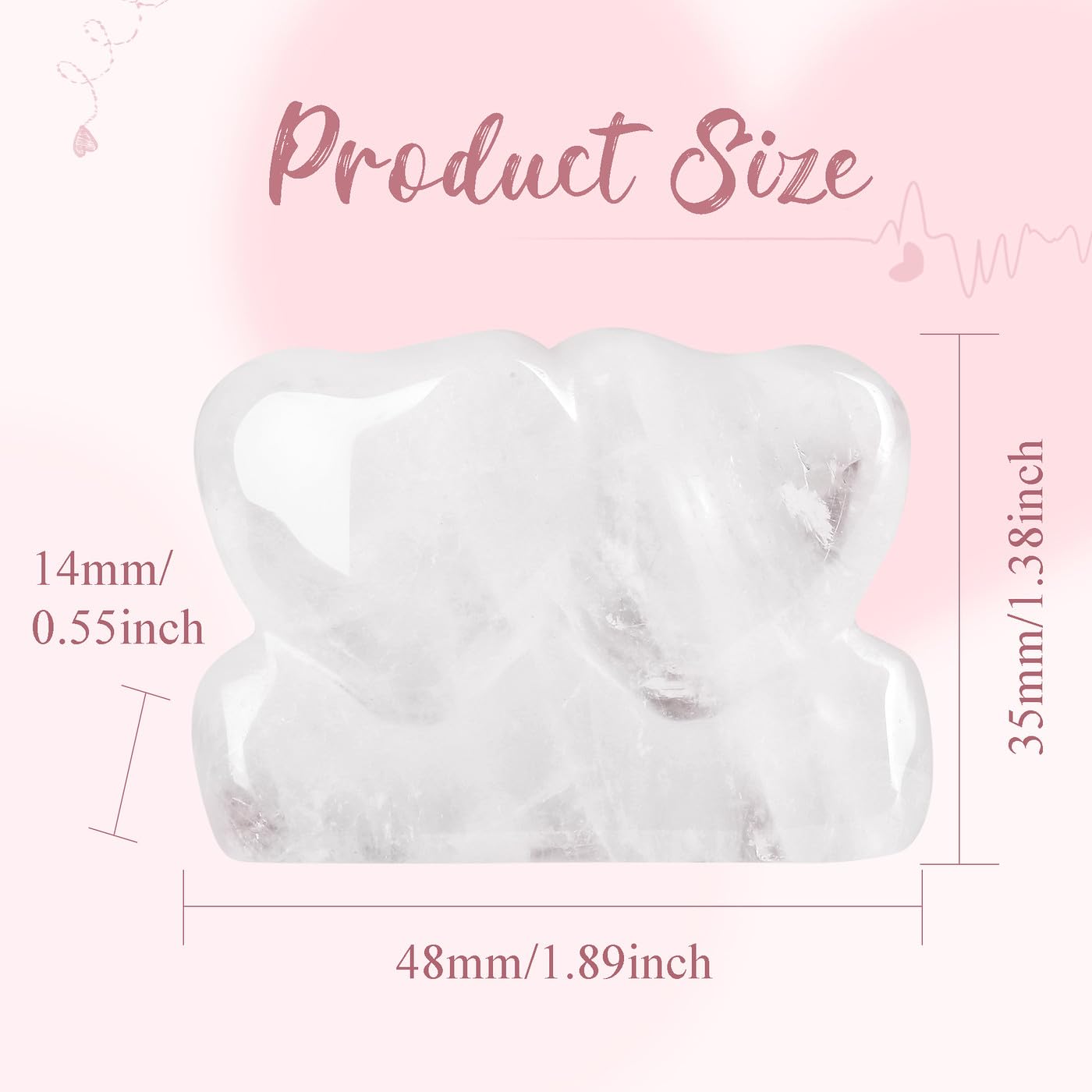 ZHIYUXI twin-heart crystal with natural clarity adds serene focal point to home or office