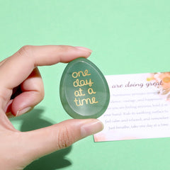 ZHIYUXI Engraved One Day at a Time stone with smooth finish.