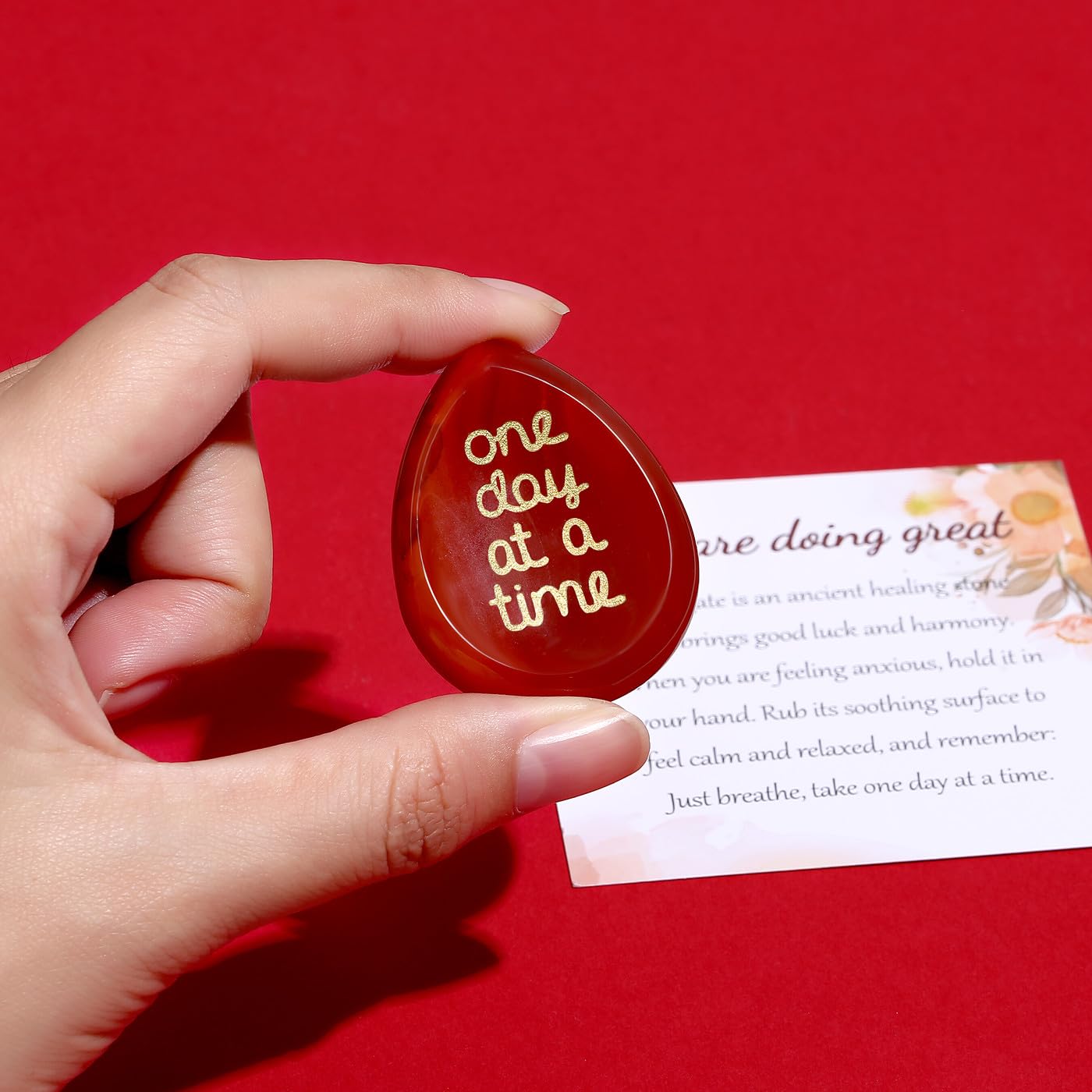 ZHIYUXI One Day at a Time stone with engraving ready as a thoughtful gift