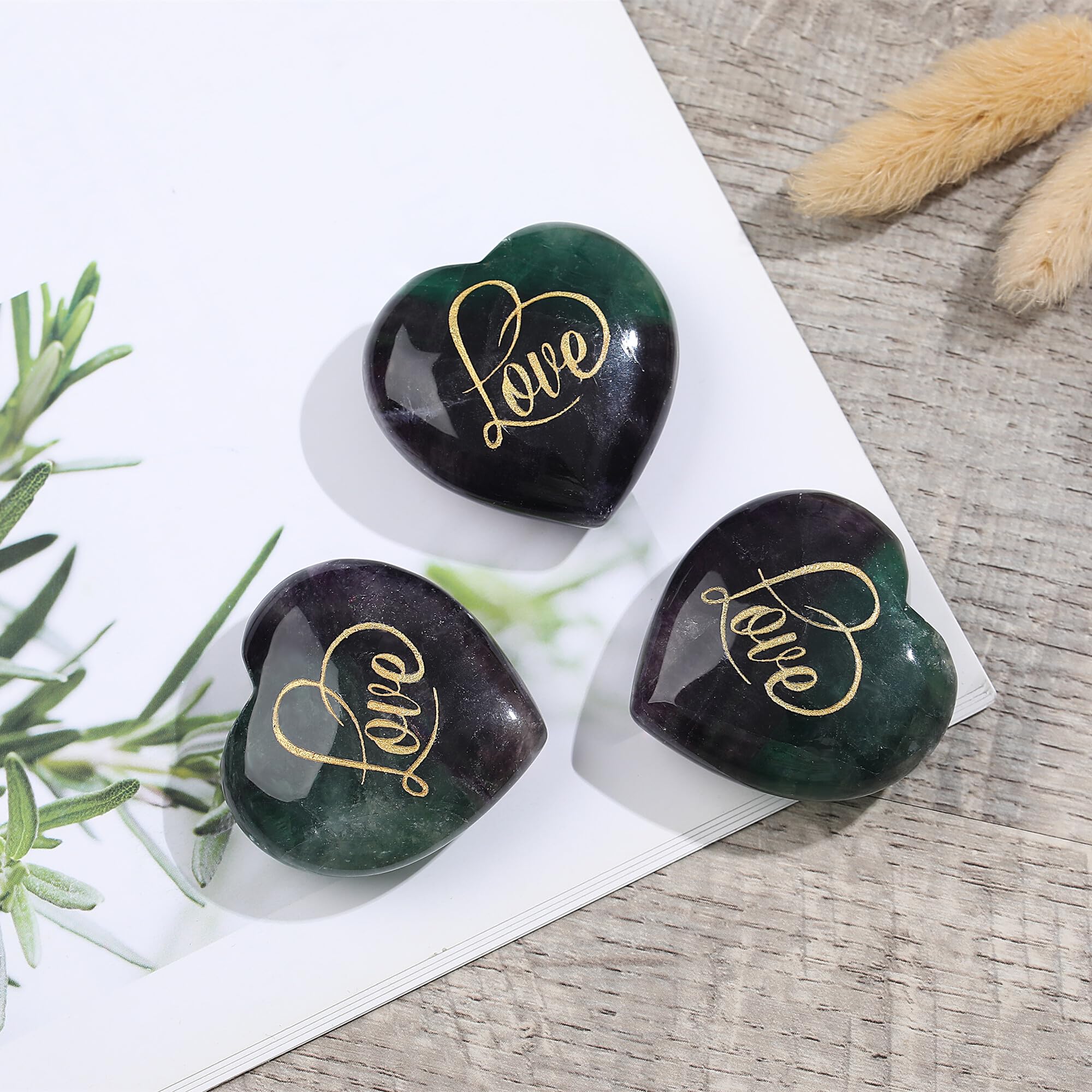 ZHIYUXI fluorite heart gift-ready, a thoughtful token for loved ones.