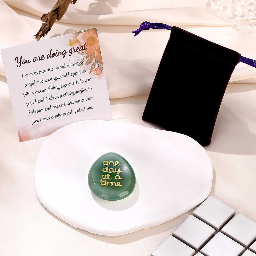 ZHIYUXI Gift-ready worry stone with card for thoughtful encouragement.
