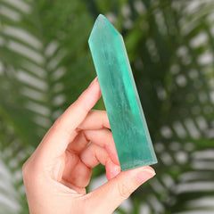 ZHIYUXI green fluorite wand in a gift box for meditation and balance.