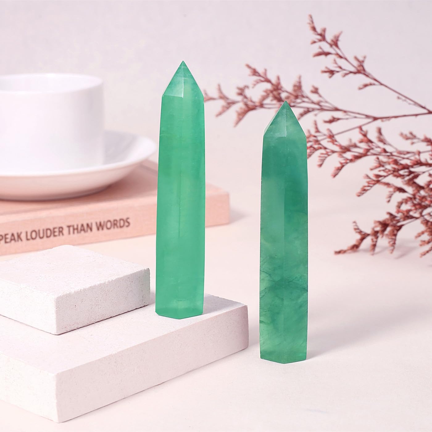 ZHIYUXI hexagonal pointed wand highlights natural texture for focused Reiki sessions.