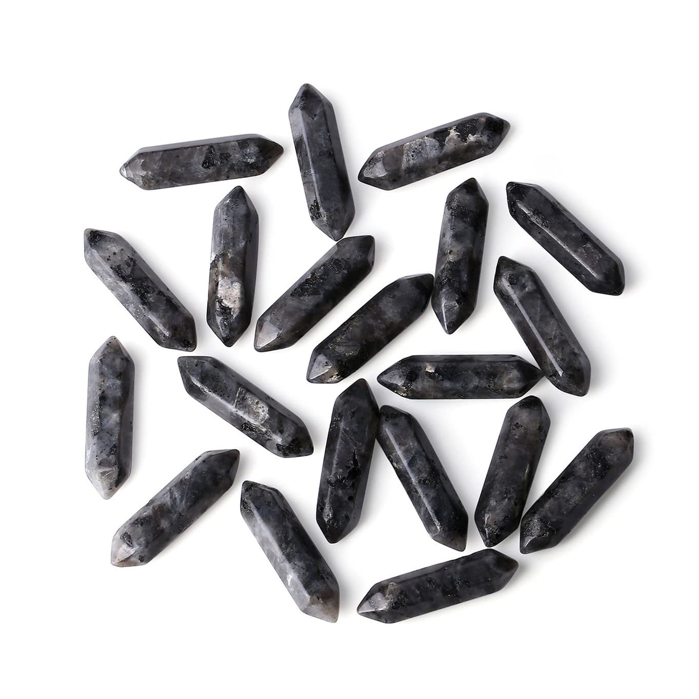 Pierre labradorite noire ZHIYUXI en baguette, favorisant la clarté mentale et le calme.