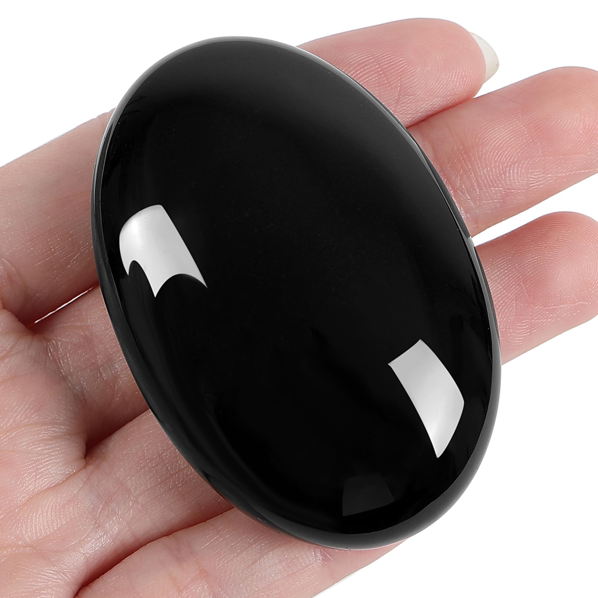 ZHIYUXI obsidian palm stone oval for daily calm and focused energy.