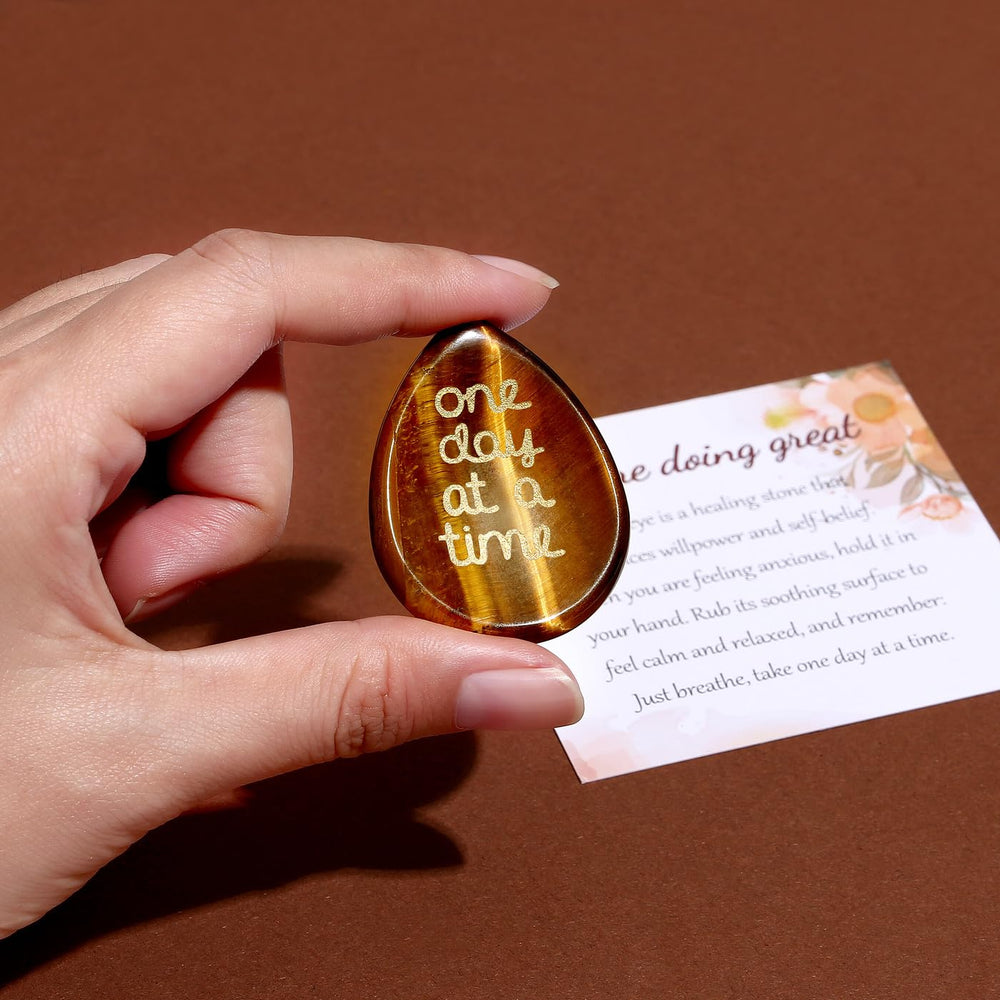 ZHIYUXI One Day at a Time engraved stone gift, a thoughtful keepsake for encouragement.