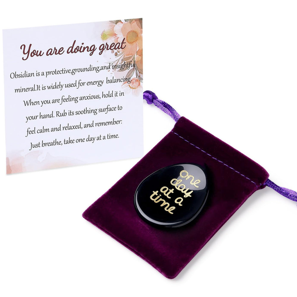 ZHIYUXI One Day at a Time thumb worry stone with calming groove for focus