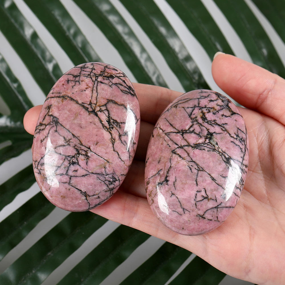 ZHIYUXI rhodonite crystal decor enhances desk or shelf with subtle healing vibes