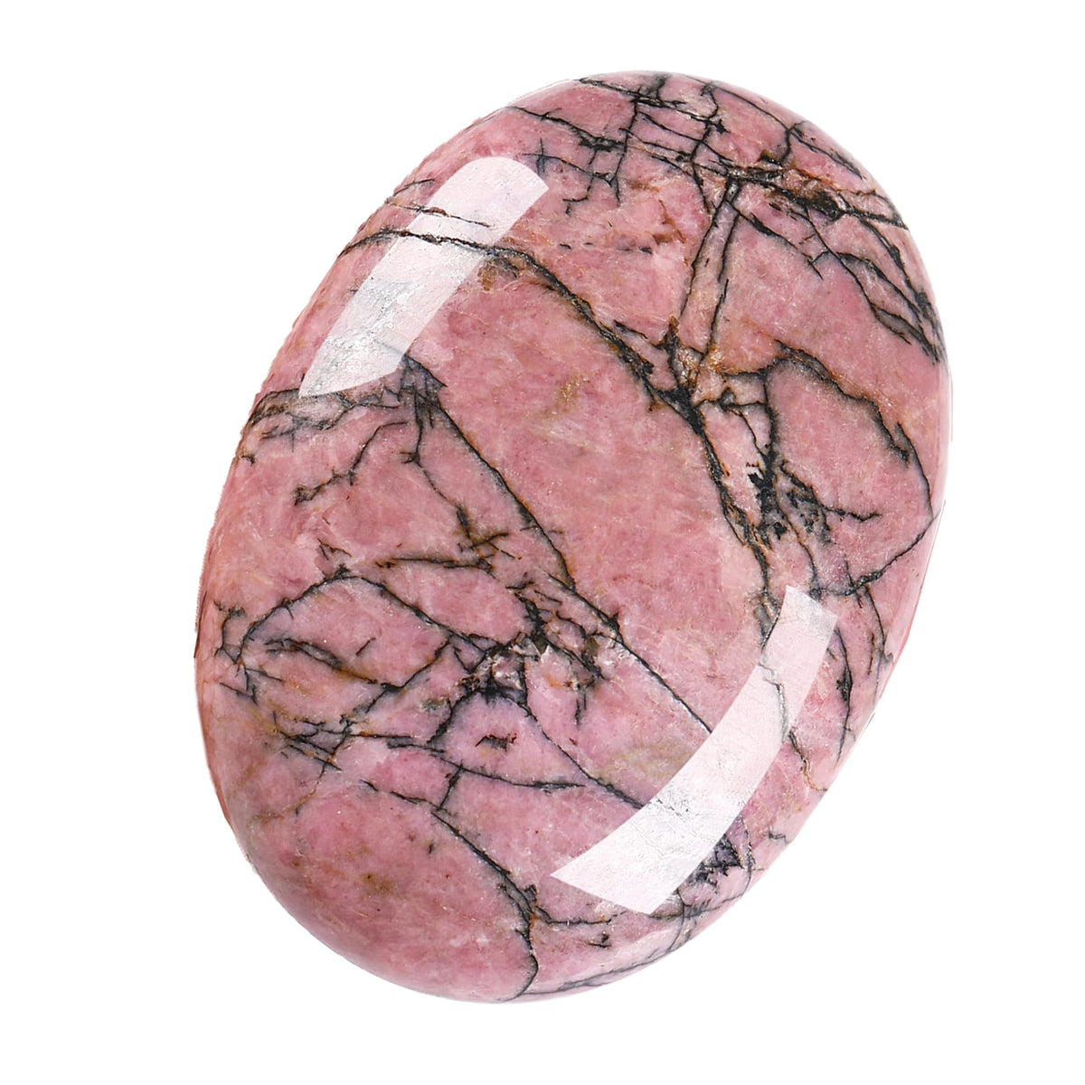 ZHIYUXI rhodonite palm stone oval for calming touch and energy balance during meditation