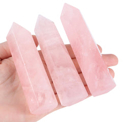 ZHIYUXI hexagonal pointed rose quartz wand glow for chakra work.