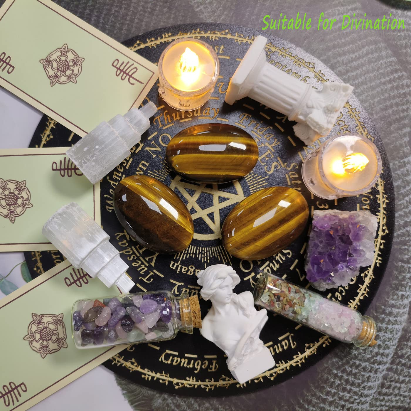 ZHIYUXI tiger's eye palm stone for meditation and mindfulness