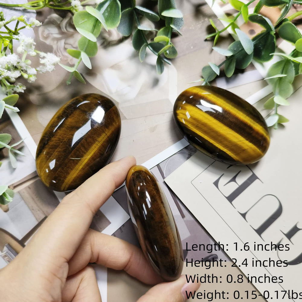 ZHIYUXI tiger's eye palm stone packaging and presentation
