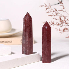 ZHIYUXI strawberry quartz wand inside elegant gift box.