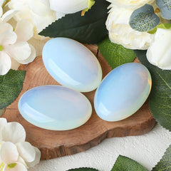 ZHIYUXI Opalite palm stone oval decor for a serene desk vibe.