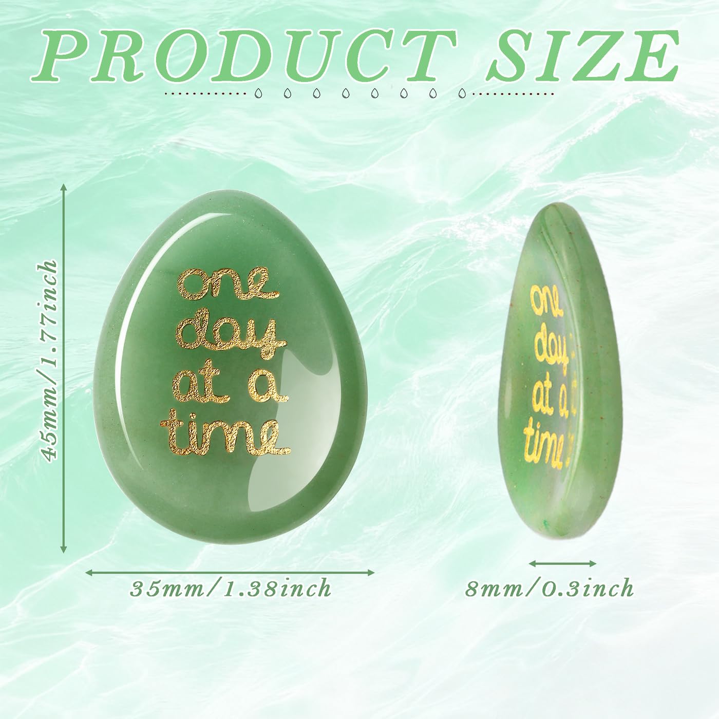 ZHIYUXI Close-up of the thumb groove on green aventurine worry stone.