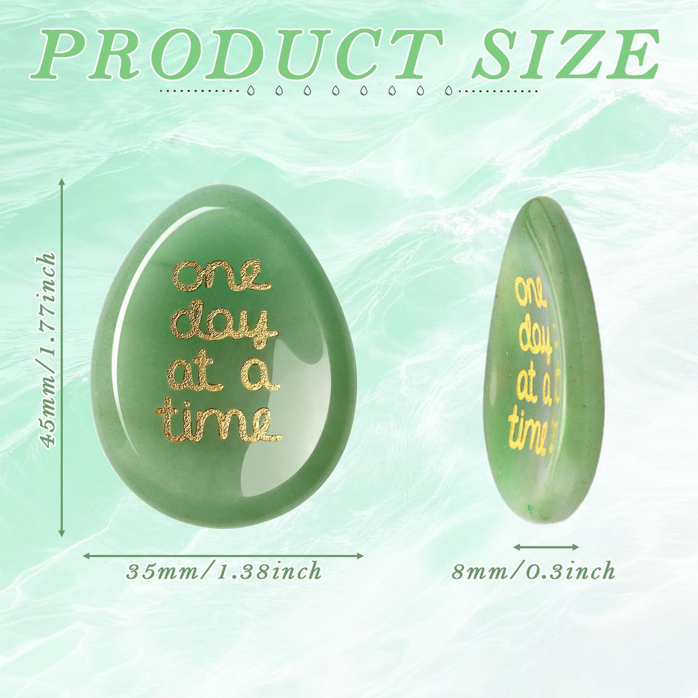 ZHIYUXI Close-up of the thumb groove on green aventurine worry stone.