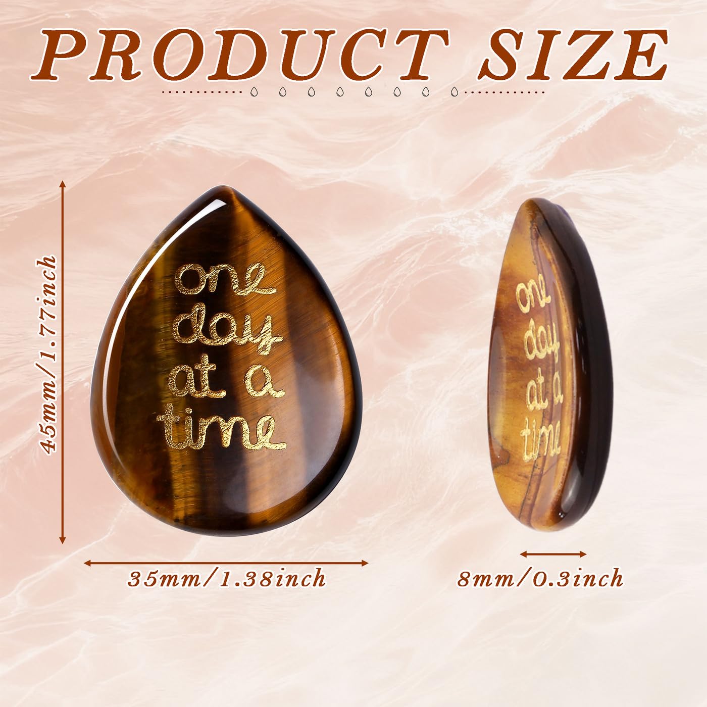 ZHIYUXI worry stone in hand front view, promoting gentle grounding during stressful moments.