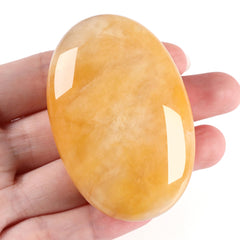 ZHIYUXI yellow jade oval palm stone for calming hand use