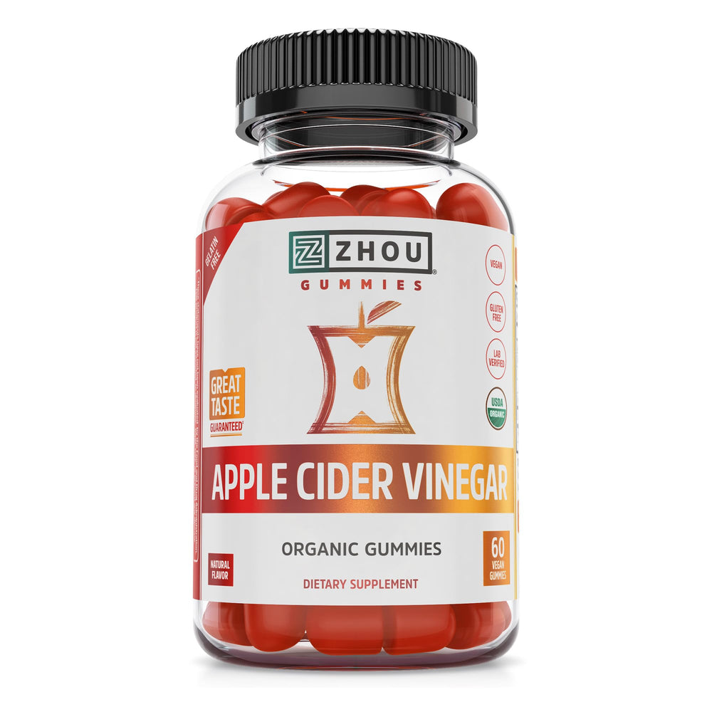 Zhou Apple Cider Vinegar Gummies bottle with natural flavor for daily wellness.