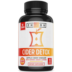 Zhou Cider Detox bottle label with natural ingredients for daily wellness.