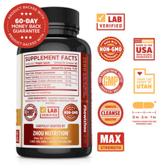 Zhou Cider Detox capsules closeup showing vegan formulation for everyday support.