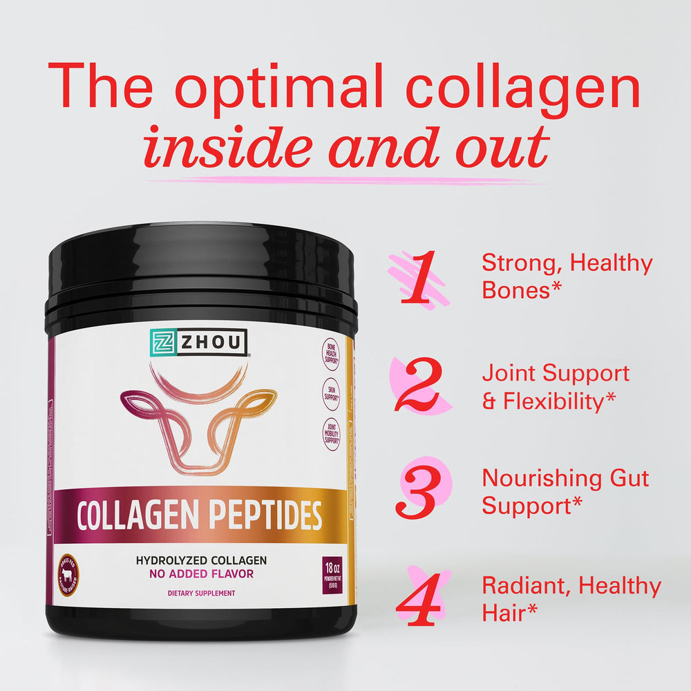 ZHOU Collagen Peptides coffee mix dissolving in morning beverage