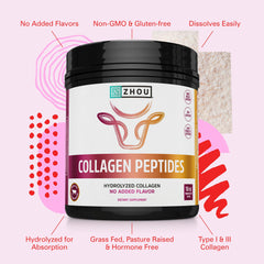 ZHOU Collagen Peptides smoothie mix for hair and nail support