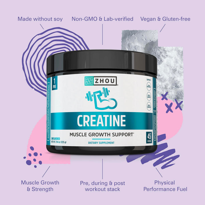 Zhou Creatine powder mixed with water during quick workouts