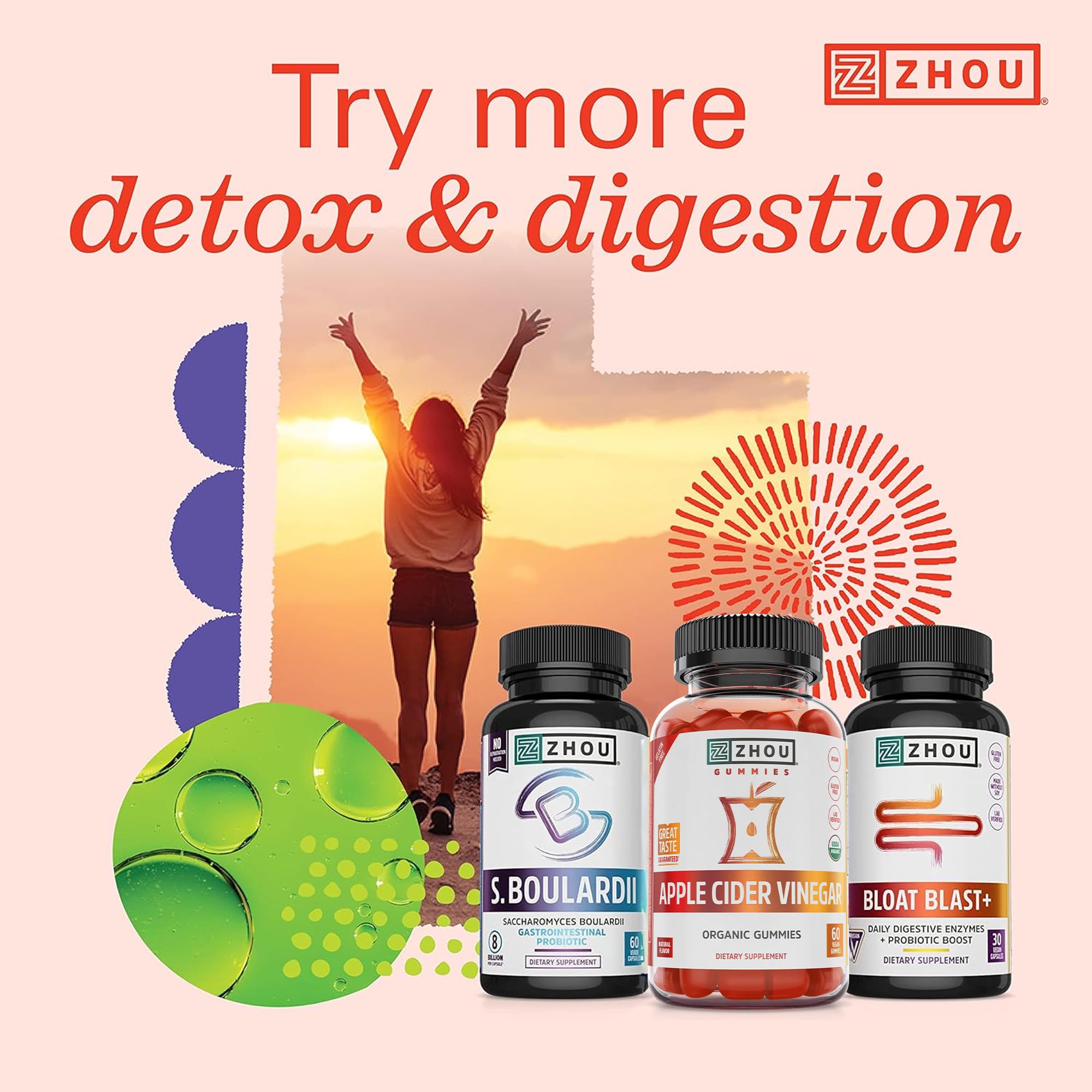 Zhou Apple Cider Vinegar Gummies daily wellness pack for routines.